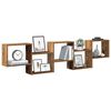 vidaXL Wall Cube Shelf Old Wood Engineered Wood Large Wall Cube Shelf