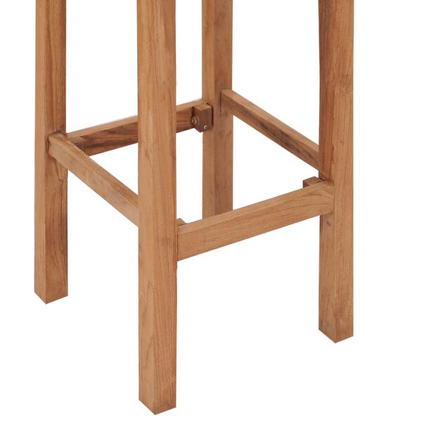 vidaXL Bar Stool Set of 4 Natural Wood Solid Teak Wood Durable