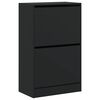 vidaXL Shoe Cabinet Black Engineered wood Compact Shoe Cabinet