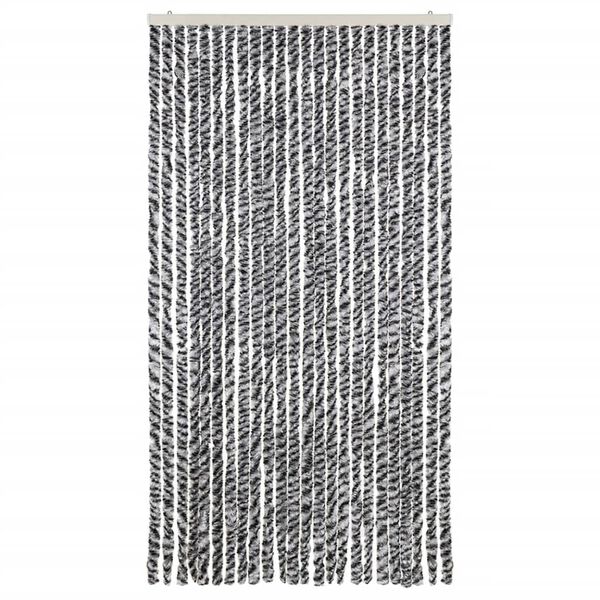 vidaXL Fly Curtain Grey and Black and White 39.4x78.7" Chenille