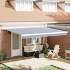 vidaXL Retractable Awning Blue and White 177.17" x 118.11