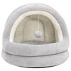 vidaXL Cat Bed Grey and cream Fleece with PP cotton filling Small
