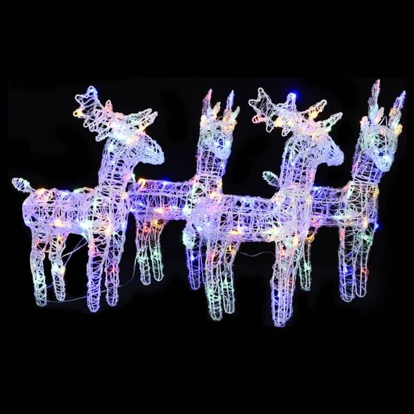 vidaXL Christmas Reindeer Set of 4 Multicolor Acrylic Medium