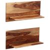 vidaXL Wall Shelf Set of 2 Natural wood color Solid Acacia wood Medium