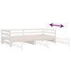 vidaXL Day Bed White Solid Pine Wood Adjustable Size Pull-Out Day Bed