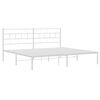 vidaXL Metal Bed Frame White Powder-coated steel Double size, 79x79 in
