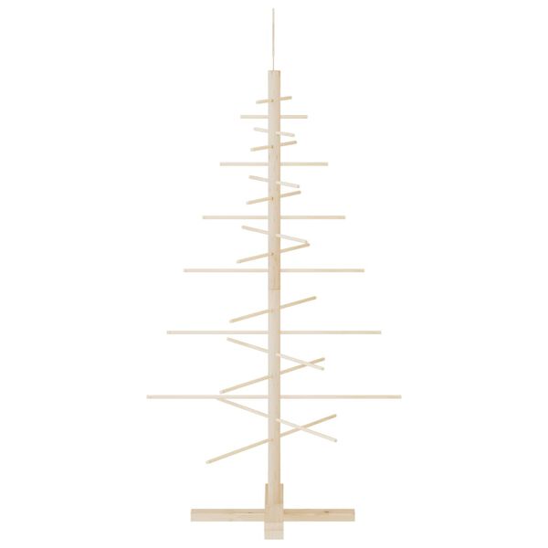 vidaXL Wooden Christmas Tree Natural Wood Solid Pine Wood Small