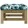 vidaXL Garden Footstool Natural wood, Leaf pattern