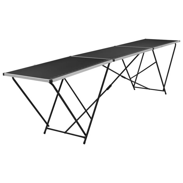 vidaXL Pasting Table Black MDF, Aluminum, Steel