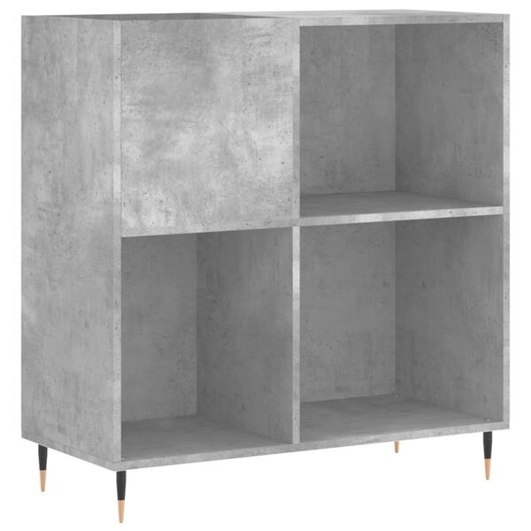 vidaXL Record Cabinet Concrete Gray Engineered Wood Medium
