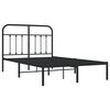 vidaXL Bed Frame Black Powder-Coated Steel 47.2 x 78.7 in Bed Frame