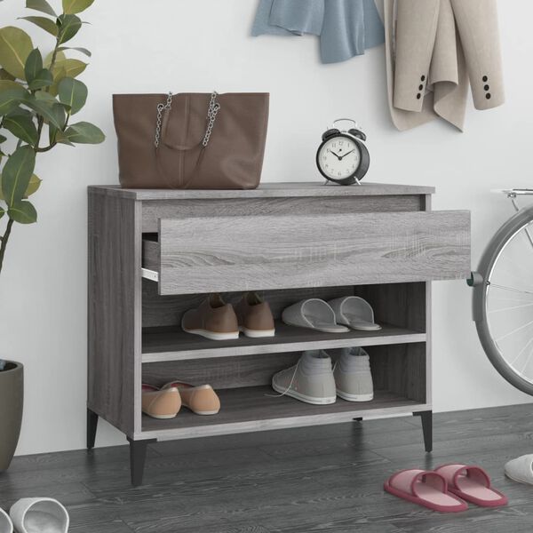 vidaXL Shoe Cabinet Gray Sonoma Engineered wood Medium Shoe Cabinet