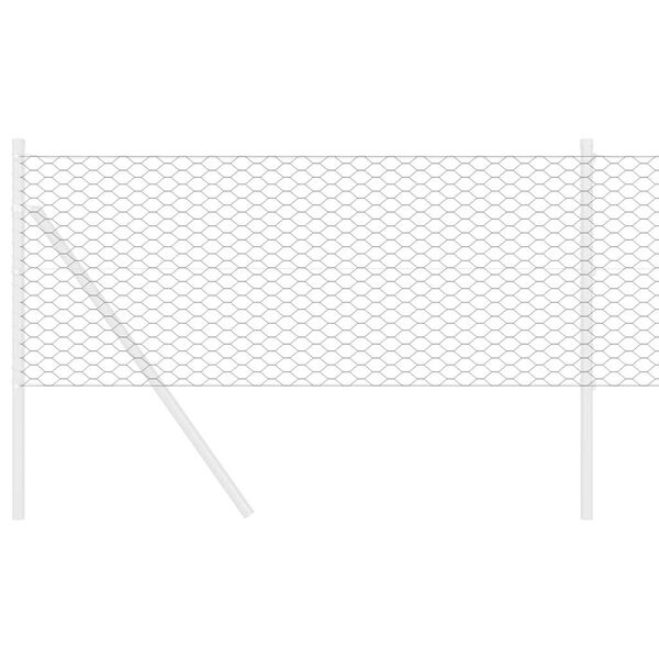 vidaXL Hexagon Fence Gray 0.4 x 25 m Steel