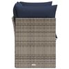 vidaXL Garden Sofa Grey 48.82 x 24.41 x 27.17 in Poly Rattan