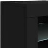 vidaXL Side Cabinet Black Engineered wood, Glass Medium Side Cabinet