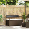vidaXL Garden Storage Bench with Cushion Brown Poly Rattan