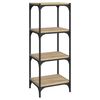 vidaXL Book Cabinet Sonoma oak Engineered wood and steel Medium Shelving