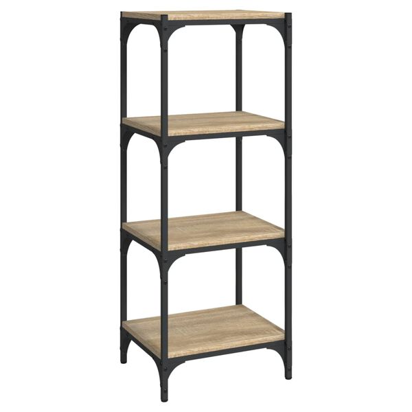 vidaXL Book Cabinet Sonoma oak Engineered wood and steel Medium Shelving