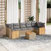 vidaXL Garden Sofa Set Beige PE Rattan Large Modular Garden Sofa Set