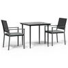 vidaXL Garden Dining Set Black