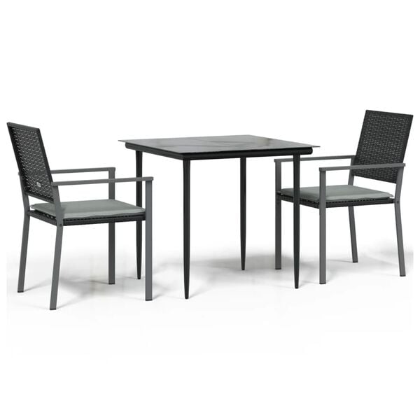 vidaXL Garden Dining Set Black