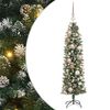 vidaXL Artificial Slim Christmas Tree Green and White 47.24 in