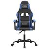 vidaXL Gaming Chair Black and Blue Faux leather, Metal, Plywood Medium