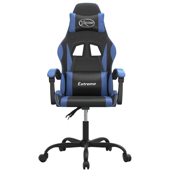 vidaXL Gaming Chair Black and Blue Faux leather, Metal, Plywood Medium