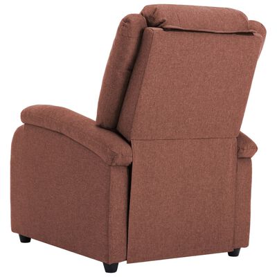 vidaXL Electric TV Recliner Chair Brown Fabric