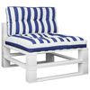 vidaXL Pallet Cushion Blue and White Stripe 100% polyester