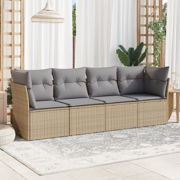 vidaXL Garden Sofa Set Beige, Light Grey