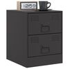 vidaXL Bedside Cabinet Black Steel Medium Bedside Cabinet Rectangular