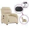 vidaXL Electric Massage Recliner Chair Cream Polyester, Foam, Metal, Plywood