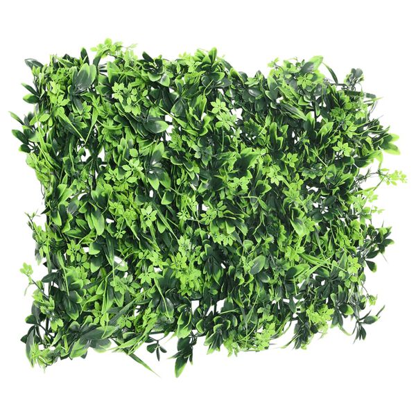 vidaXL Artificial Leaf Fence Set of 24 Green Polyethylene 15.7 x 23.6 in