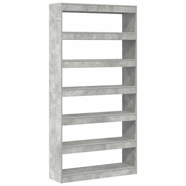 vidaXL Book Cabinet Concrete Grey 39.37 x 11.81 x 77.95 in