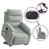 vidaXL Stand up Massage Recliner Chair Light Gray Velvet