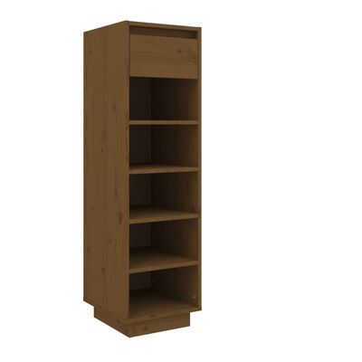 vidaXL Shoe Cabinet Honey Brown 13.4"x11.8"x41.3" Solid Wood Pine