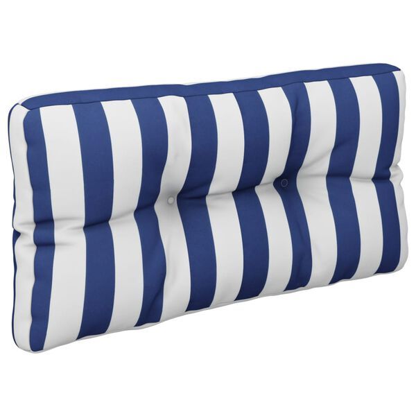 vidaXL Pallet Cushion Blue and White Stripe 100% polyester