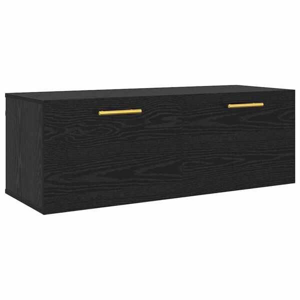 vidaXL Wall Cabinet Black oak 39.4" x 14.4" x 13.8" Engineered wood
