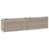 vidaXL Garden Storage Box Light Grey PE Rattan 86.6x19.7x22.8 in