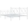 vidaXL Bed Frame White Steel Double Bed Frame Rectangular