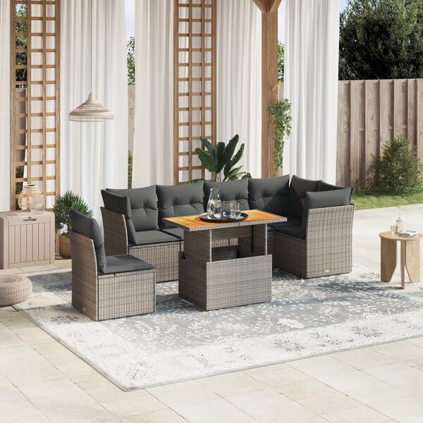 vidaXL Garden Sofa Set Dark Grey, Grey