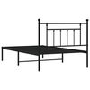 vidaXL Bed Frame Black Powder-Coated Steel 42.1 x 80.0 in Bed Frame