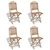 vidaXL Garden Chair Set of 4 Natural Bamboo Solid Bamboo Medium
