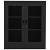 vidaXL Office Cabinet Anthracite Steel, Tempered Glass Medium