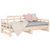vidaXL Day Bed Natural Wood Solid pine wood Fits 31.5 x 79 in mattress