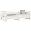 vidaXL Pull-out Day Bed White Solid Pine Wood 2x