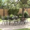 vidaXL Garden Dining Set 7 pcs Anthracite Powder-Coated Steel