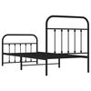 vidaXL Bed Frame Black Powder-Coated Steel Twin Storage Bed Frame