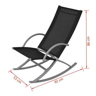 vidaXL Patio Rocking Chairs 2 pcs Steel and Textilene Black